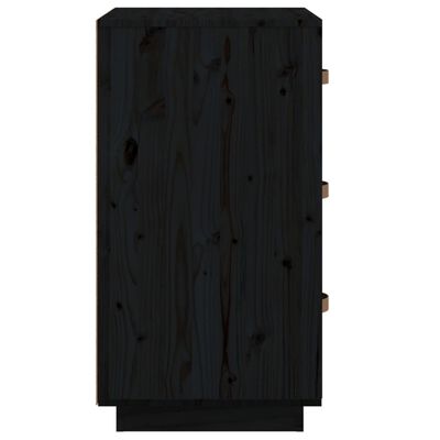 vidaXL Noptiere, 2 buc., negru, 40x40x75 cm, lemn masiv de pin