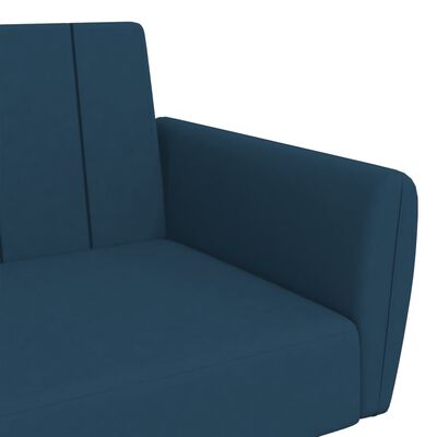 vidaXL Canapea extensibilă cu 2 locuri, albastru, catifea