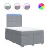 vidaXL Pat box spring cu saltea, gri deschis, 120x190 cm, textil