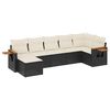 vidaXL Set canapele de grădină cu perne, 7 piese, negru, poliratan