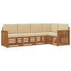 vidaXL Set de canapele de exterior 5 buc. Natural și Bej Poliester