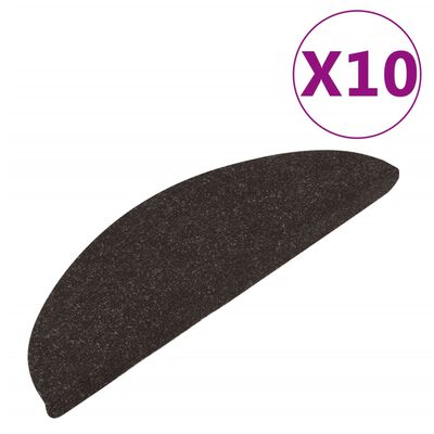 vidaXL Covorașe de scări autoadezive, 10 buc., negru, 56x17x3 cm