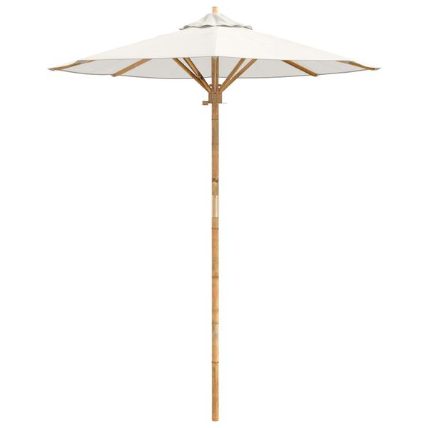 vidaXL Parasol de Grădină Alb crem &Oslash; 270 x 260 cm Bambus