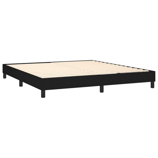 vidaXL Pat box spring cu saltea, negru, 180x200 cm, catifea