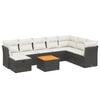 vidaXL Set mobilier de grădină cu perne, 9 piese, negru, poliratan