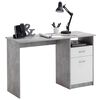 FMD Birou cu 1 sertar, gri beton și alb, 123 x 50 x 76,5 cm