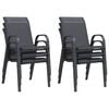 vidaXL Scaune de grădină stivuibile, 6 buc., gri, textilenă