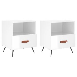 vidaXL Noptiere, 2 buc., alb extralucios, 40x35x47,5 cm, lemn compozit