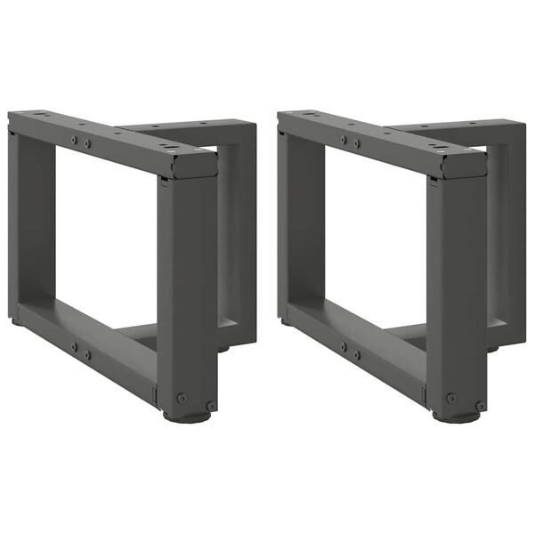vidaXL Picioare pentru măsuță de cafea &icirc;n formă de T, 2 buc., antracit, 40x25x(30-31) cm, oțel