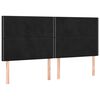 vidaXL Tăblie de pat cu LED, negru, 200x5x118/128 cm, catifea