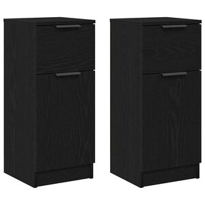 vidaXL Bufet 2 pcs Stejar Negru 30 x 30 x 70 cm Lemn compozit