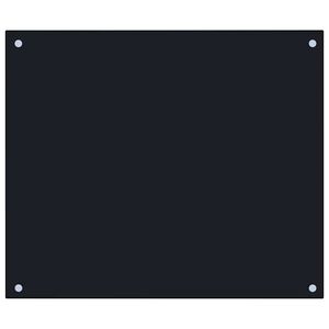 vidaXL Panou antistropi de bucătărie, negru 70x60 cm sticlă securizată