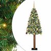 vidaXL Brad de Crăciun subțire Verde 180 cm PVC și lemn de PIN masiv