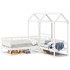 vidaXL Set pat de zi/bancă cu acoperiș alb 80x200 cm lemn masiv de pin