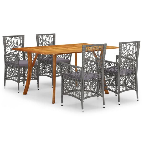 vidaXL Set mobilier de grădină, 5 piese, gri
