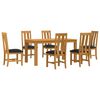 vidaXL Set de dining 7 buc. Negru Lemn de stejar masiv
