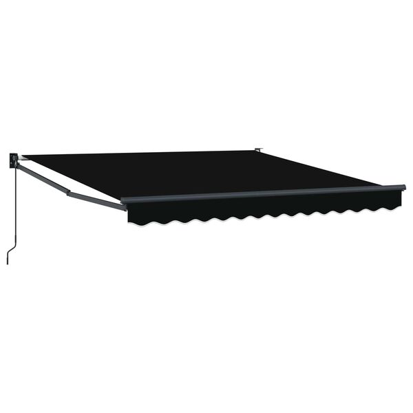 vidaXL Cortina Retractabilă Negru 350 x 250 cm Poliester și Aluminiu