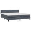 vidaXL Pat box spring cu saltea, gri &icirc;nchis, 200x210 cm, catifea