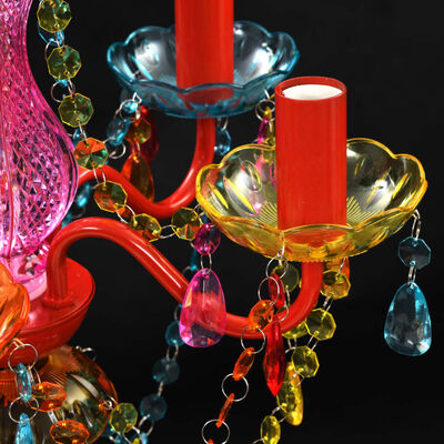 Lustră Cristal Artificial pentru 5 becuri Multicoloră