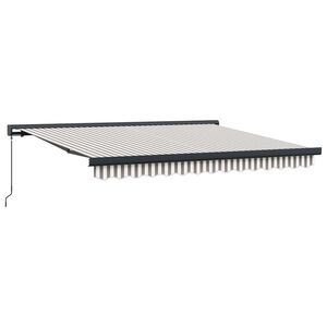 vidaXL Copertină retractabilă Gri deschis și alb. 300 x 250 cm