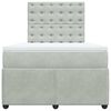 vidaXL Pat box spring cu saltea, gri deschis, 120x190 cm, catifea