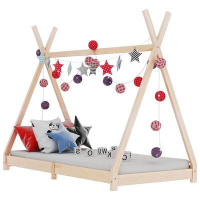 vidaXL Cadru de pat pentru copii, 90 x 200 cm, lemn masiv de pin