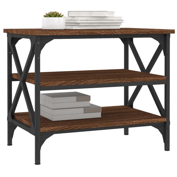 vidaXL Măsuță laterală, stejar maro, 55x38x45 cm, lemn compozit