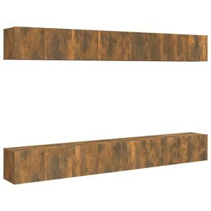 vidaXL Comode TV, 8 buc., stejar fumuriu, 60x30x30 cm, lemn prelucrat