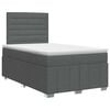 vidaXL Pat boxspring cu saltea Gri &icirc;nchis 120 x 200 cm Țesătură