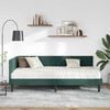 vidaXL Cadru de pat colțar cu saltea cu headboard 2 pcs Verde Catifea