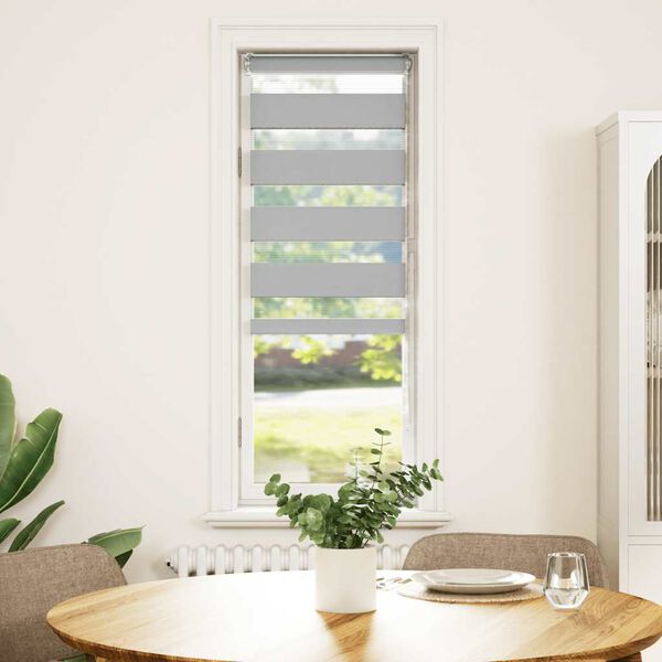 vidaXL Jaluzea tip zebra gri deschis lățime țesătură 45,9 cm poliester