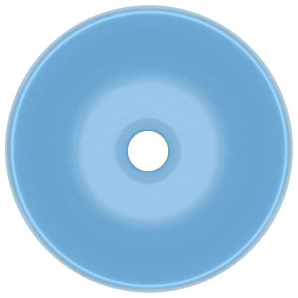 vidaXL Chiuvetă baie lux albastru deschis mat 40x15 cm ceramică rotund