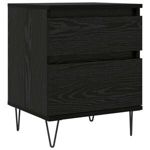 vidaXL Dulap de pat Stejar Negru 40 x 35 x 50 cm Lemn compozit