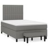 vidaXL Pat box spring cu saltea, gri &icirc;nchis, 120x200 cm, textil