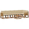 vidaXL Set de canapele de exterior cu pernă 7 pcs Natural și Bej