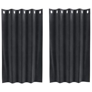 vidaXL Perdele opace 2 pcs Gri &icirc;nchis 140 x 140 cm Catifea