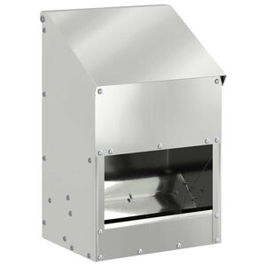 vidaXL Feeder pentru pui Argintiu 21 x 16 x 33 cm Oțel Galvanizat