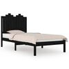 vidaXL Cadru de pat, 100x200 cm, negru, lemn masiv de pin
