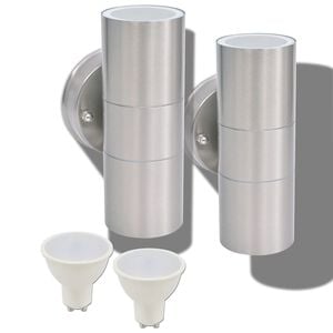 vidaXL Aplică LED perete exterior 2 buc, oțel inoxidabil, sus/jos