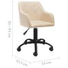 vidaXL Scaun de masă pivotant, crem, material textil