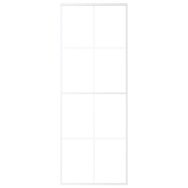 vidaXL Ușă glisantă, alb, 76x205 cm, sticlă mată ESG și aluminiu