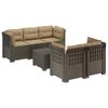 vidaXL Sofa de grădină cu 5 locuri cu perne aspect rattan PP