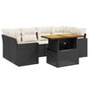 vidaXL Set canapele de grădină cu perne, 7 piese, negru, poliratan