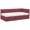 vidaXL Cadru de pat colțar cu saltea cu headboard 2 pcs Gri Catifea