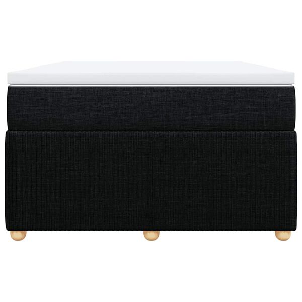 vidaXL Pat box spring cu saltea, negru, 120x200 cm, textil