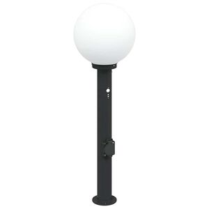 vidaXL St&acirc;lp luminos cu senzor și priză 80 cm negru IP44
