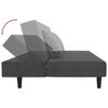 vidaXL Canapea pat cu 2 perne&taburet, 2 locuri, gri &icirc;nchis, catifea