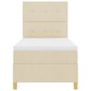 vidaXL Pat cu arcuri cu saltea cu headboard Crem 90 x 190 cm țesătură