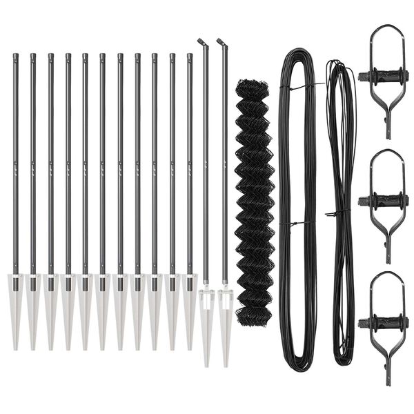 vidaXL St&acirc;lp de gard. Gri 25 x 1,5 m (plasă 60 x 60 mm) Oțel