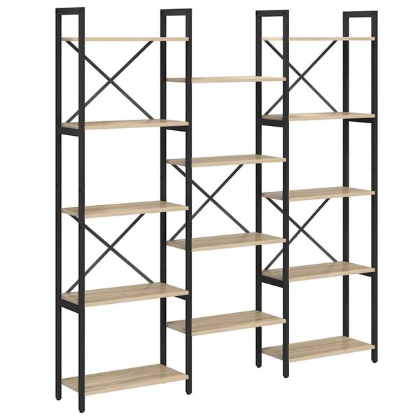 vidaXL Raft pentru cărți Stejar Sonoma 156 x 25 x 167 cm Lemn compozit